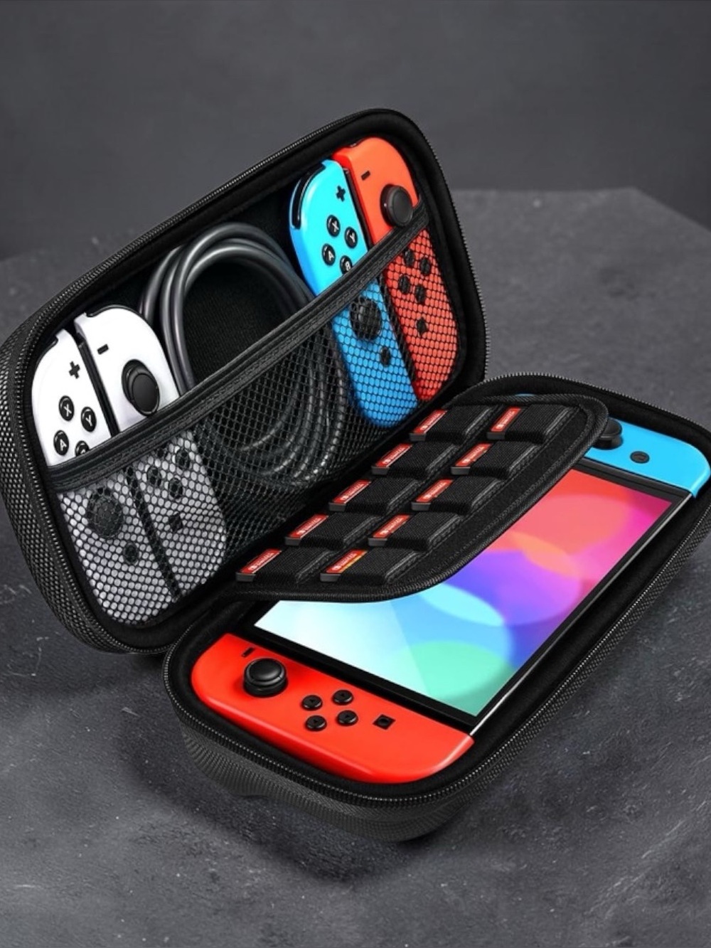 Nintendo Switch Hard Case Carrier + 2 Hand Straps for Just Dance